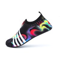 夏沙滩袜鞋男女水上乐园潜水浮潜涉水溯溪软鞋防滑防割赤足游泳鞋 彩虹条 34/35