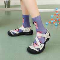 [道具系列]TYAKASHA塔卡沙袜子夏季新款数码印花女士插画袜子 紫色 均码