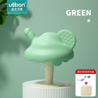 防尘婴儿小蘑菇安抚牙胶磨牙棒宝宝防吃手神器咬胶可水煮硅胶玩具 抹茶芝芝绿