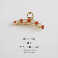 日系优雅气质撞色发夹大号金属盘发抓夹后脑勺鲨鱼夹少女头饰韩国 巧克力色