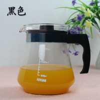 透明水壶玻璃果汁壶玻璃套装家用耐高温茶具玻璃杯水壶泡茶鸭嘴壶 炫黑色1.5L热水壶