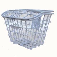 电动车车筐车篮电瓶车自行车篓菜篮子支架加粗加大通用带盖子 加粗白色不带盖筐+配套螺丝