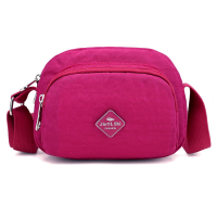 中年妈妈女士小布包零钱包斜挎手机包帆布迷你斜挂包2021新款单肩 玫红色