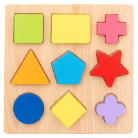 蒙氏形状认知配对玩具儿童几何等分嵌板拼图拼板幼儿园启蒙教具 整体一等分
