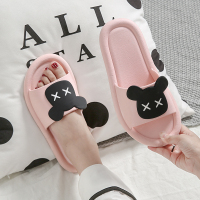 拖鞋女夏季2021年新款家用情侣卡通家居室内浴室防滑拖鞋男夏外穿 粉色 36-37[标准码]