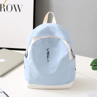 日系校园ins百搭大容量帆布书包双肩包女韩版初中高中小学生背包 蓝色-防水小号