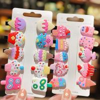 儿童冰激凌发夹韩国女童宝宝卡通边夹不伤发鸭嘴夹 冰激凌A+冰激凌B