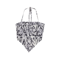 野茶七七 薄款防晒外搭罩衫2021夏季新款设计感小众辣妹长袖上衣 黑白吊带 均码