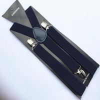 背带 百搭男士女士吊带英伦吊裤带 弹力松紧背带 背带夹 吊裤夹 藏青色 藏青(宽)