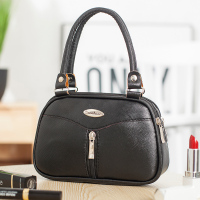 2021新款包女士包包中老年买菜手提包女小零钱包手机钥匙包妈妈包 PU-黑色