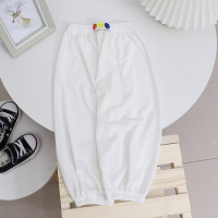 儿童夏季新款防蚊裤女宝宝束脚裤子女童洋气百搭灯笼裤男童阔腿裤 束脚防蚊裤-白色 90cm