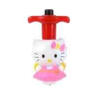 儿童卡通发光音乐陀螺益智力玩具3岁男孩4-6周岁女孩闪光手指陀螺 KT猫音乐陀螺 红蓝随机