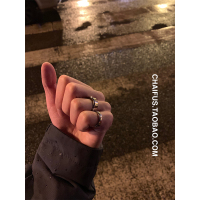 Chaifu Studio /J126 简约港风个性指小众环男女款不锈钢情侣戒指 高度8mm银色5 号
