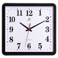 方形钟表挂钟客厅时尚时钟表挂墙上个性创意家用石英钟挂表机芯 9811黑23×24CM 10英寸（直径25.5厘米）