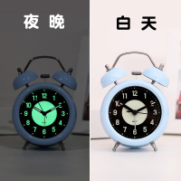夜光小闹钟学生专用儿童男女孩电子时钟闹铃床头2021新款起床神器 小号夜光/蓝[电池款] 3英寸