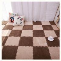 泡沫地垫拼接卧室地毯家用榻榻米拼图毛毯垫子儿童爬行垫地板垫 深咖5+浅咖【收藏送边条】 30*30*1.0CM【特惠款5
