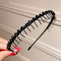 韩国儿童水钻头箍头饰带齿防滑压发发箍公主小女孩简约发卡发饰女 1#黑色