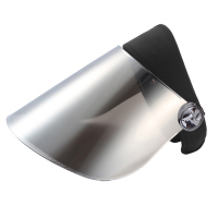 太阳帽女防晒防紫外线面罩遮阳帽女士遮脸夏男电动车骑车空顶帽子 黑色发箍 银色镜片01 均码发箍有弹性