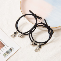 宇航员磁铁相吸小皮筋送男朋友情侣手链一对可调节发绳韩版女学生 太空人黑色绳