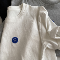 ins超火港风笑脸印花T恤女短袖圆领夏季新款宽松百搭显瘦学生上衣 白色 M