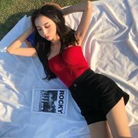 2021春夏新款高腰显瘦裤子牛仔裤直筒短裤学生休闲裤A字热裤女潮 黑色 XL