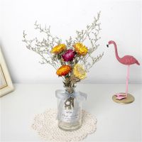 干花套装含瓶雏菊满天星玫瑰花束办公室家居小摆件装饰品特价 5朵雏菊组合+花瓶