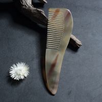 天然正宗家用牛角梳子女学生古风梳头发神器防静电脱发男士梳 牛角尖尾光梳14cm 自用简装