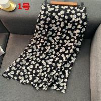 碎花半身裙女夏2021新款高腰雪纺小雏菊裙印花中长款a字垂感长裙 1号小雏菊 S 适合85-100斤