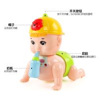 会叫爸爸妈妈宝宝学爬行幼儿爬娃娃6-12八个月电动爬娃婴儿玩具 大号爬娃[灯光1首音乐]+电池