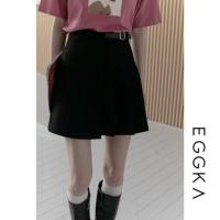 高腰百褶裙半身裙女不规则显瘦a字短裙包臀裙2021年春季新款裙子 黑色 S 模特