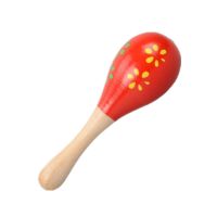 奥尔夫摇铃婴儿玩具宝宝0-1岁手摇铃新生幼儿益智抓握追视小沙锤 H1 小沙锤一个 图案随机[吉祥红]