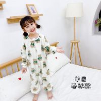 男女宝宝连体睡衣秋冬季法兰绒家居服加厚珊瑚绒儿童防踢婴儿睡袋 小熊(单层绒) 110