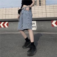 原宿风ins牛仔裤女学生宽松百搭灯笼裤春季韩版复古阔腿老爹裤潮 蓝色【5048】 S