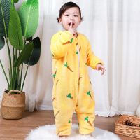 双层加厚儿童连体衣春秋冬睡衣单层法兰绒婴儿睡袋寒冬珊瑚绒爬服 胡萝卜春秋单层款 80 尺码偏小,建议大1-2个码