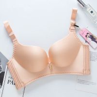 香港幸福狐狸内衣女无钢圈小胸调整型聚拢舒适收副乳文胸套装 [07光面款]肤色单件 32/70A