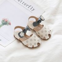 女宝宝凉鞋夏季1一2周3岁包头小童公主鞋幼儿软底防滑婴儿学步鞋 米色 内长12.0cm 15码