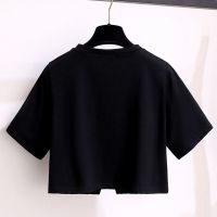 大码女装2021年春季新款胖妹妹遮肚显瘦两件套小个子减龄连衣裙潮[15天内发货] 黑色短袖(单件) M 建议80-100