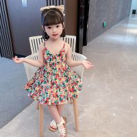 女童连衣裙棉吊带沙滩裙新款女宝宝1234567岁洋气韩版时尚可爱凉 红色 80 [建议身高75-85cm]