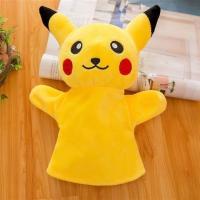 皮卡丘手偶卡通玩偶儿童亲子狮子毛绒玩具动物婴幼儿安抚公仔娃 皮卡丘微笑 黄色1 25厘米