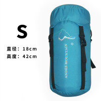 睡袋收纳袋户外睡袋压缩袋露营旅行衣物收纳整理便携储物收紧袋子 S 蓝（直径18x高42cm）