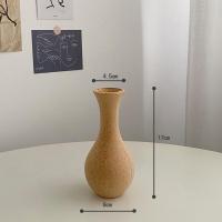 ins风复古粗糙素胚木质花瓶摆件客厅插花 家居装饰拍照道具 A款小号