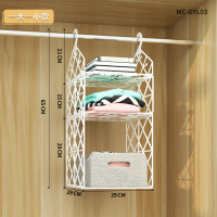 衣柜柜子分层隔板家用衣橱整理悬挂置物架衣物省空间宿舍收纳神器 2层[一大一小]小顶层