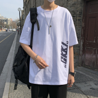 短袖t恤男2021夏季新款半袖体恤ins港风潮流潮牌百搭宽松男装衣服 T2001白色 M