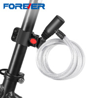 山地自行车锁防盗器链条电动电瓶摩托单车钢丝锁具配件大全滑板车 S304圈圈锁-1.2米-银色