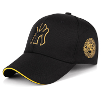 帽子春秋季男女刺绣鸭舌帽户外休闲情侣棒球帽街头潮流时尚遮阳帽 黑色黄刺绣 可调节[54-60cm]