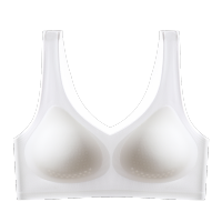 无痕内衣女薄款大胸显小康后空调感无钢圈上托收副乳舒适文胸罩夏 白色单件 M[建议80-100斤 32/70ABCD]