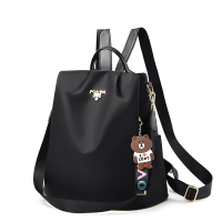 2021新款牛津布双肩包女韩版防盗背包百搭单肩两用女包学生书包潮 黑色普通版