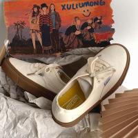 许刘芒 秋冬配色帆布鞋简约百搭ins博主同款街拍棕底复古奶油米色 朱古力色 35