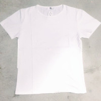 浅色牛仔裤女高腰2020春装新款修身显瘦百搭潮ins紧身九分小脚裤 白色 圆领短袖 25码（1尺8）