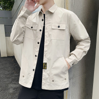 格子衬衫男长袖春秋装帅气寸衫宽松百搭外套休闲衬衣男装上衣服潮 cs01米白色 4XL